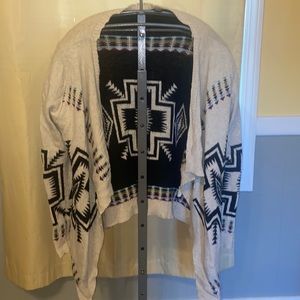 Windsor size large tan cardigan with Aztec print